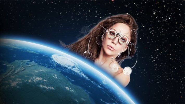 lady gaga space almost nude