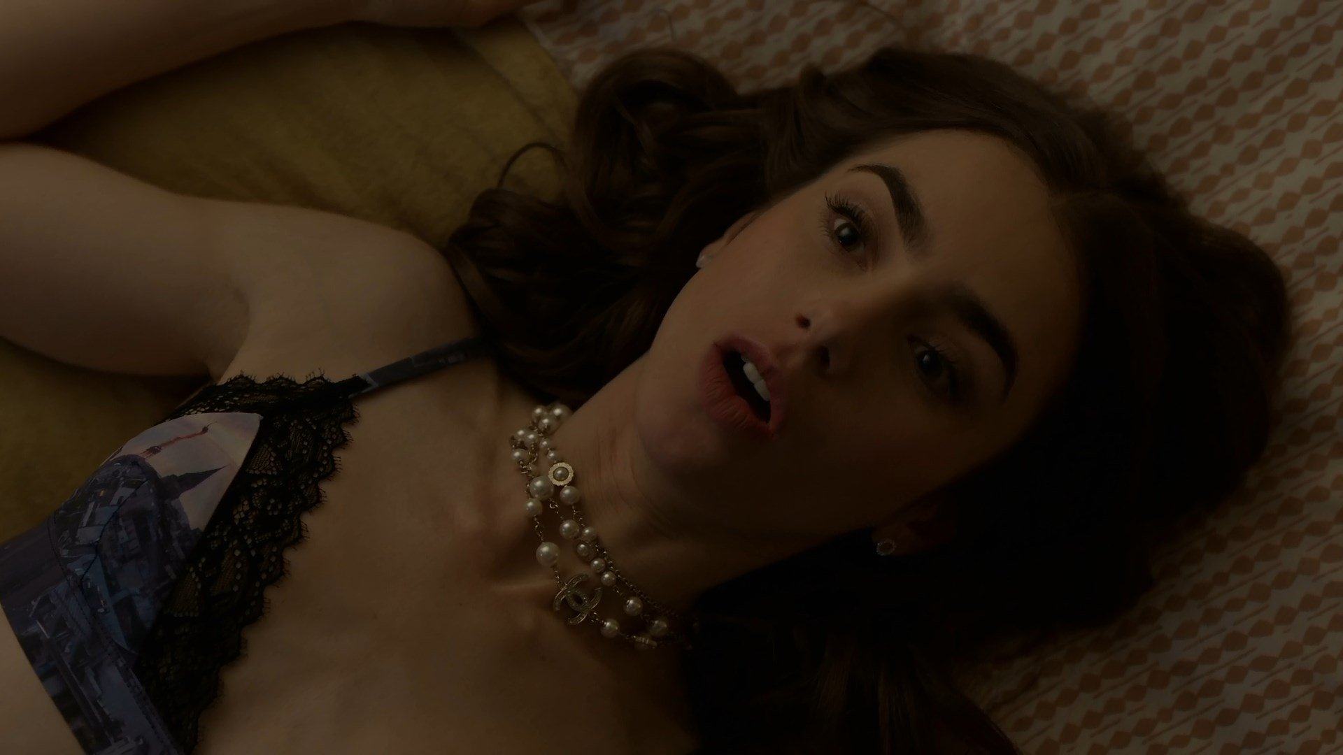 Lily Collins Shower half naked 7